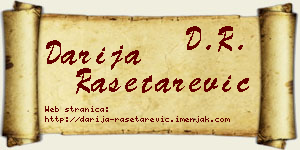 Darija Rašetarević vizit kartica